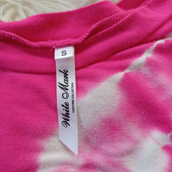{White Mark} Pink and White Tie Dye Top - Picture 5 of 7